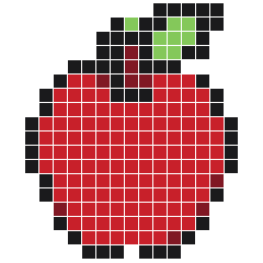 Apple 15 × 18 fuse bead pattern with 197 beads