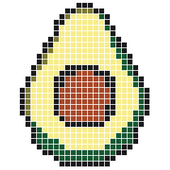 Avocado 23 × 29 fuse bead pattern with 474 beads