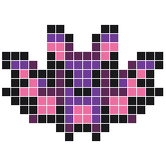 Bat 18 × 13 fuse bead pattern with 146 beads