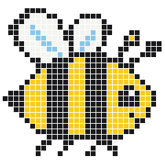 Bee 29 × 27 fuse bead pattern with 497 beads