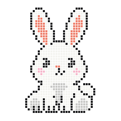 Bunny 28 × 42 fuse bead pattern with 810 beads