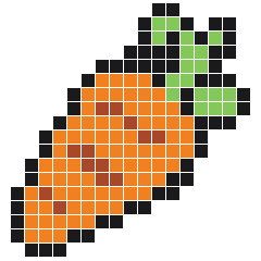 Carrot 17 × 18 fuse bead pattern with 169 beads
