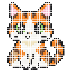 Cat 32 × 38 fuse bead pattern with 867 beads