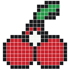 Cherries 17 × 18 fuse bead pattern with 187 beads