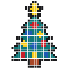 Christmas Tree 20 × 29 fuse bead pattern with 320 beads