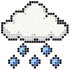Rain Cloud 29 × 29 fuse bead pattern with 447 beads