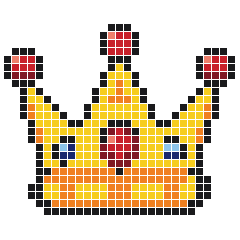 Crown 29 × 24 fuse bead pattern with 405 beads