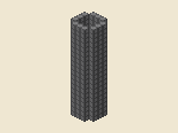 Pillar (5 × 20), 5 × 5 × 20, 240 blocks, 3 stacks + 48