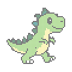 Dinosaur 49 × 47 fuse bead pattern with 1087 beads
