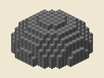 Dome 15, 15 × 15 × 8, 285 blocks, 4 stacks + 29
