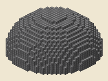Dome 31, 31 × 31 × 16, 1,233 blocks, 19 stacks + 17