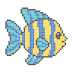 Fish 41 × 38 fuse bead pattern with 958 beads