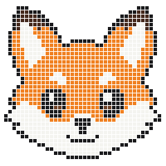Fox 38 × 37 fuse bead pattern with 1045 beads
