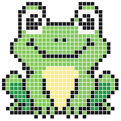 Frog 29 × 29 fuse bead pattern with 618 beads