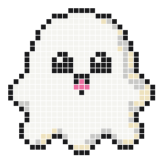 Ghost 27 × 27 fuse bead pattern with 519 beads