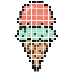 Ice Cream Cone 18 × 29 fuse bead pattern with 322 beads