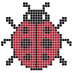 Ladybug 29 × 28 fuse bead pattern with 447 beads