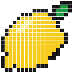 Lemon 18 × 18 fuse bead pattern with 221 beads