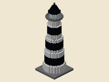 Tall tower, 21 × 21 × 74, 3,207 blocks, 50 stacks + 7