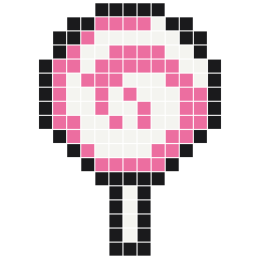 Lollipop 13 × 18 fuse bead pattern with 148 beads