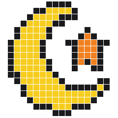 Crescent Moon 16 × 18 fuse bead pattern with 167 beads
