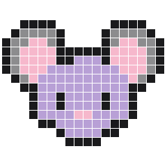Mouse 18 × 14 fuse bead pattern with 175 beads