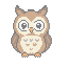 Owl 39 × 50 fuse bead pattern with 1475 beads