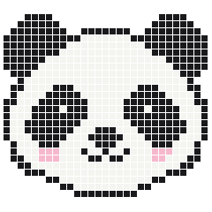 Panda 29 × 26 fuse bead pattern with 636 beads