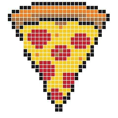 Pizza Slice 26 × 29 fuse bead pattern with 415 beads