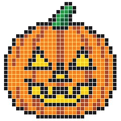 Jack-o'-Lantern 28 × 29 fuse bead pattern with 594 beads
