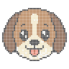 Puppy 45 × 37 fuse bead pattern with 1275 beads