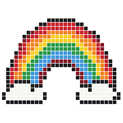 Rainbow 29 × 21 fuse bead pattern with 402 beads
