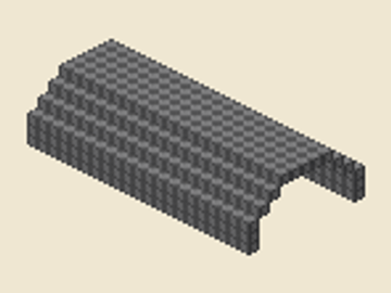 Curved roof, 21 × 11 × 6, 315 blocks, 4 stacks + 59