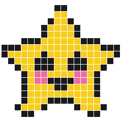 Smiley Star 18 × 17 fuse bead pattern with 172 beads