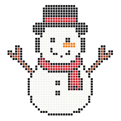 Snowman 42 × 44 fuse bead pattern with 952 beads