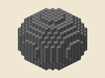 Sphere 15, 15 × 15 × 15, 530 blocks, 8 stacks + 18