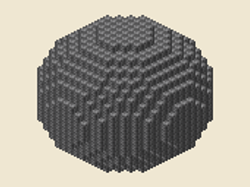 Sphere 21, 21 × 21 × 21, 1,082 blocks, 16 stacks + 58