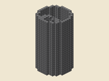 Wide stone stair, 13 × 13 × 28, 1,183 blocks, 18 stacks + 31