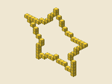 Chubby star (5), 21 × 20 × 1, 59 blocks, 59 blocks
