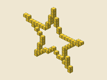 Classic star (5), 21 × 20 × 1, 64 blocks, 1 stack