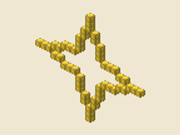 Shuriken (4), 21 × 21 × 1, 52 blocks, 52 blocks