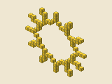 Snowflake (12), 21 × 21 × 1, 84 blocks, 1 stack + 20
