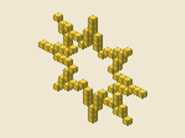 Sun rays (8), 21 × 21 × 1, 76 blocks, 1 stack + 12