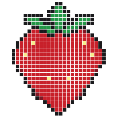 Strawberry 24 × 29 fuse bead pattern with 447 beads