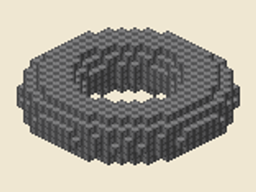 Donut (8 / 3), 23 × 23 × 7, 844 blocks, 13 stacks + 12