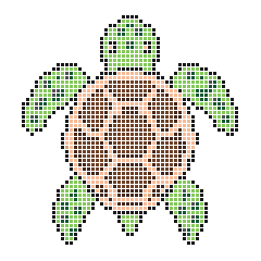 Turtle 50 × 53 fuse bead pattern with 1467 beads
