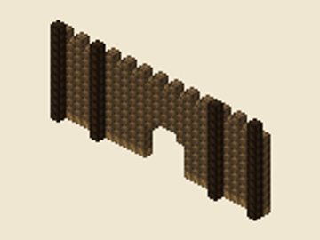 Wood palisade, 26 × 2 × 12, 298 blocks, 4 stacks + 42