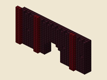 Nether fortress wall, 30 × 4 × 16, 1,233 blocks, 19 stacks + 17