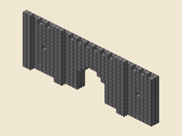 Castle wall, 32 × 3 × 14, 778 blocks, 12 stacks + 10